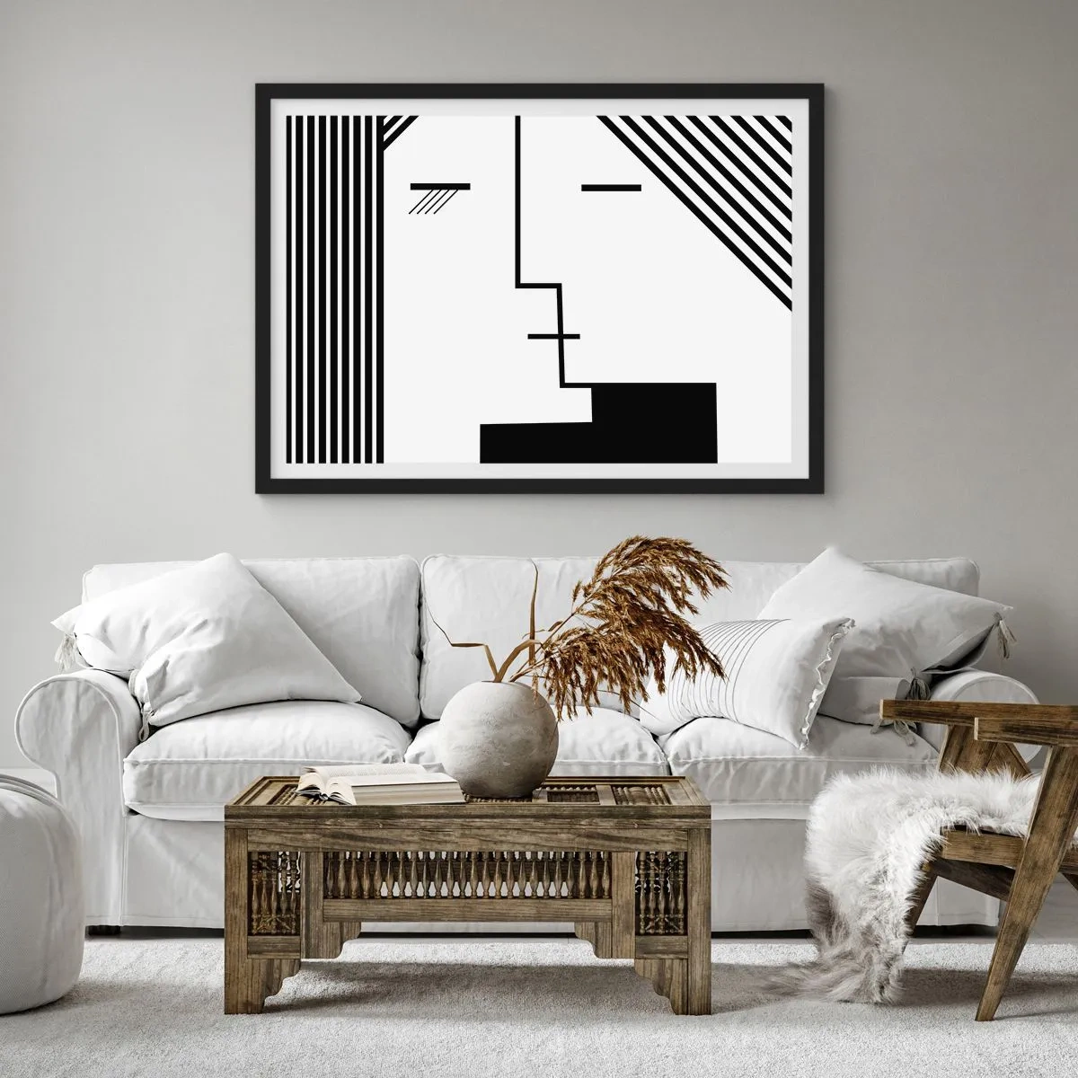 Pôster com moldura preta - Apenas um beijo - 70x50 cm
