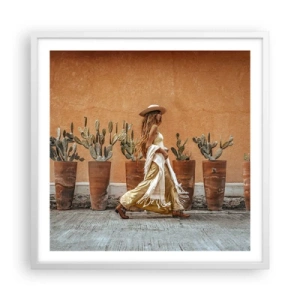 Pôster em moldura branca - Estilo hippie - 60x60 cm