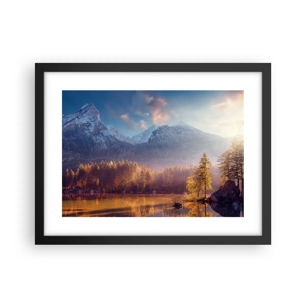 Pôster com moldura preta - Nas montanhas e vales - 40x30 cm