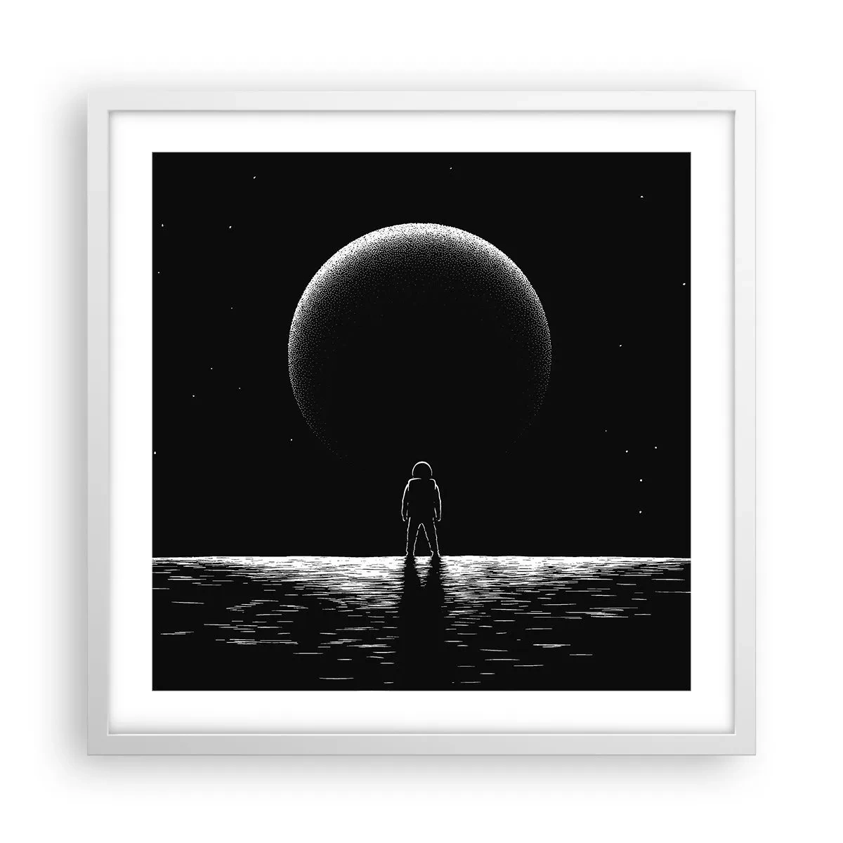 Pôster em moldura branca - Cara a cara - 50x50 cm