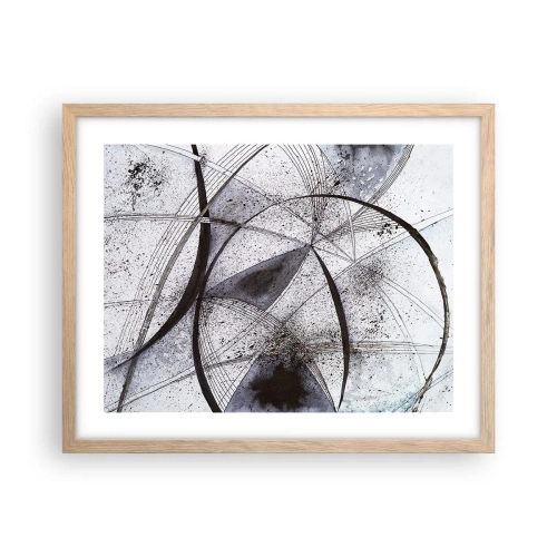 Pôster com moldura de carvalho claro - Fantasia futurista - 50x40 cm
