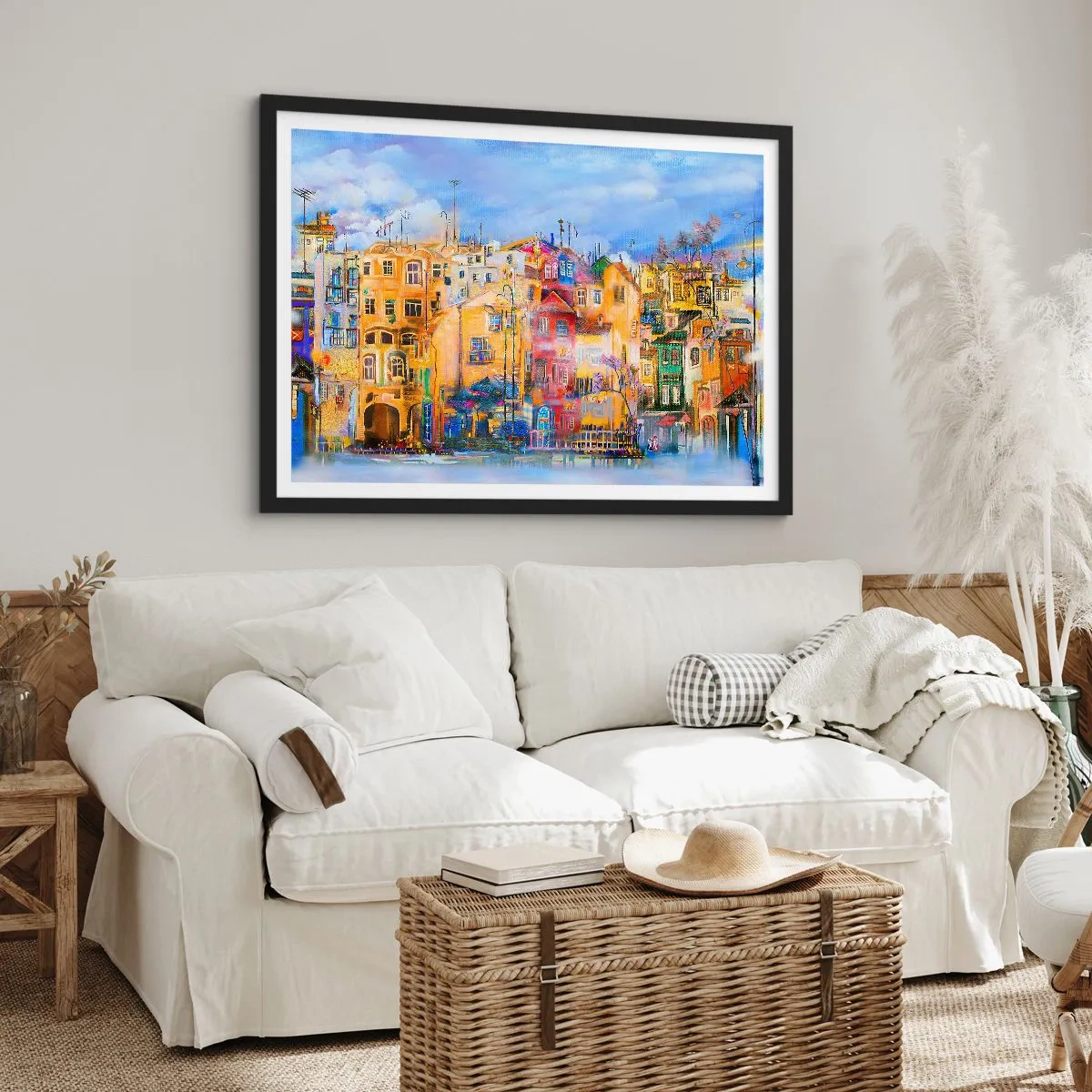 Pôster com moldura preta - Estamos juntos - 100x70 cm