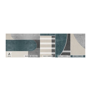 Amostra de papel de parede autocolante Deluxe Sticker - Composição ao nível - Minimalismo, Formas, Pastel - 100x30 cm