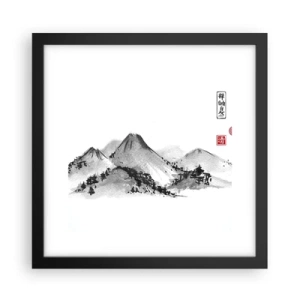 Pôster com moldura preta - Para além do vale - 30x30 cm