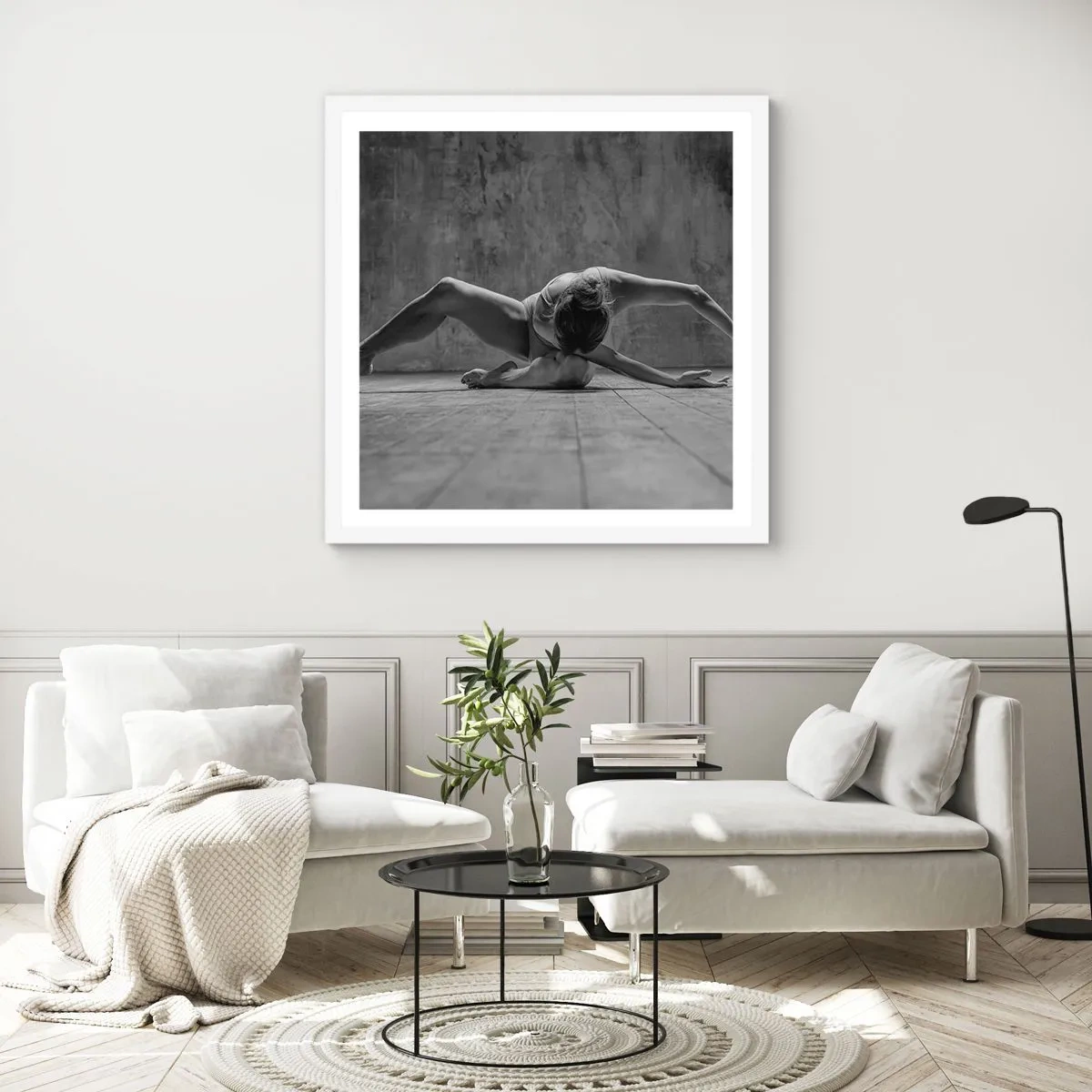 Pôster em moldura branca - Simetria encontrada - 30x30 cm