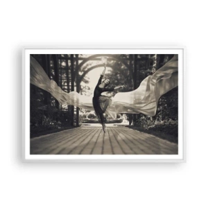 Pôster em moldura branca - A dança do espírito do jardim - 100x70 cm