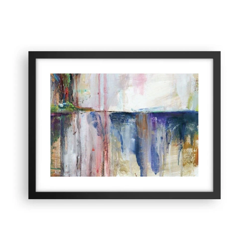 Pôster com moldura preta - Impressões coloridas e associações - 40x30 cm