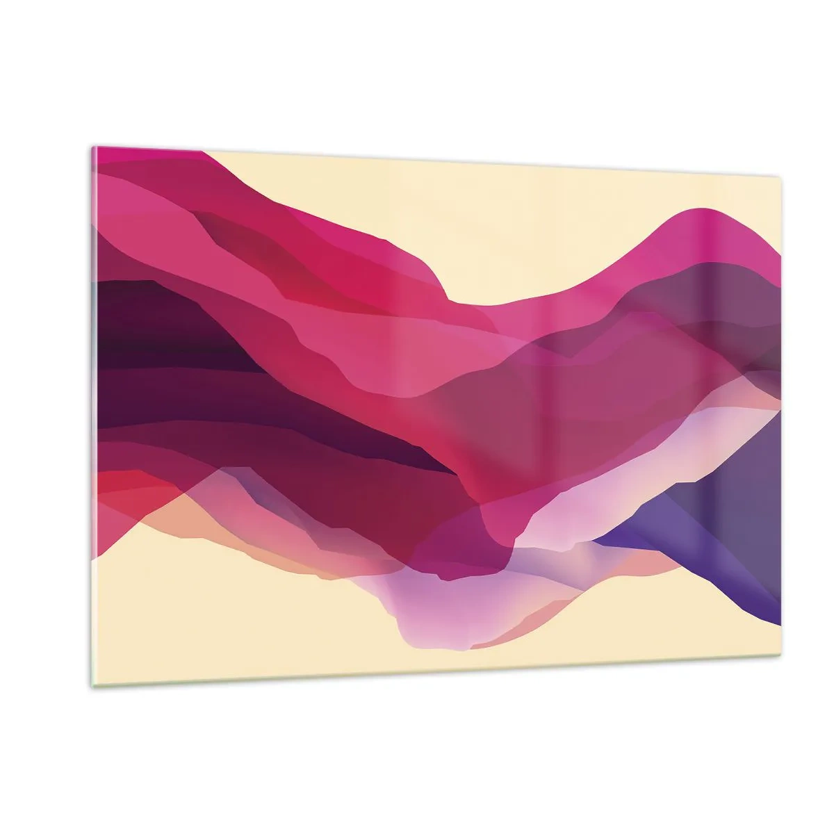 Quadro em vidro - Ondas de roxo - 120x80 cm