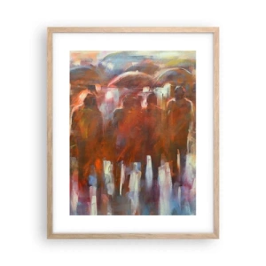 Pôster com moldura de carvalho claro - Iguais na chuva e no nevoeiro - 40x50 cm