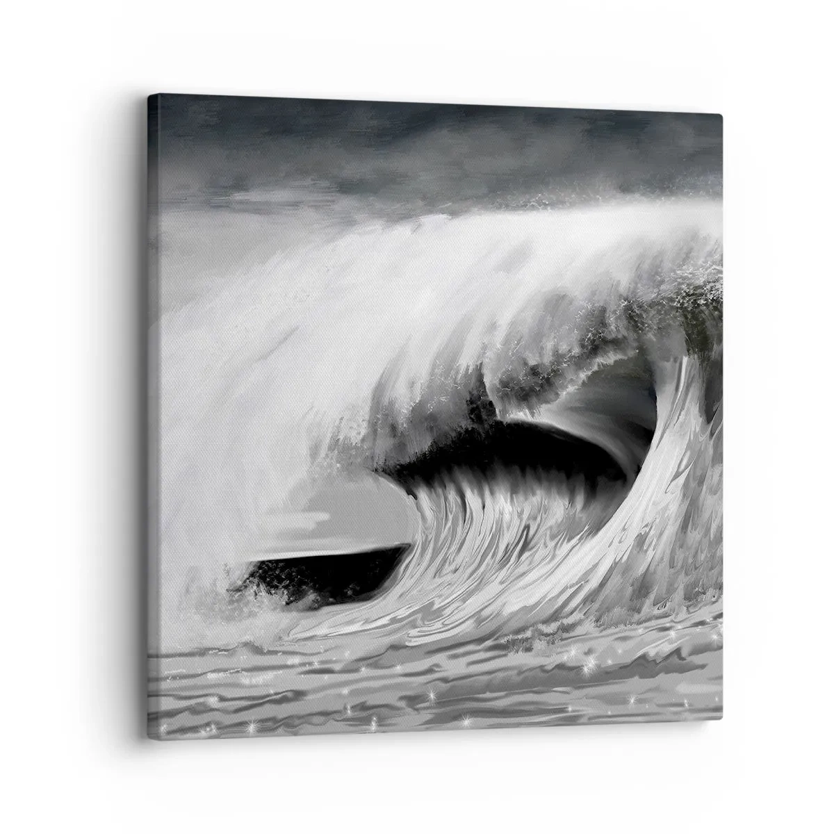 Quadro em tela - A ira do oceano - 30x30 cm