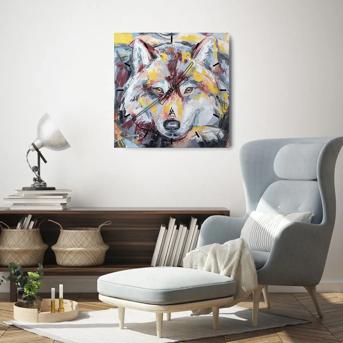 Relógio de parede - Relógio em vidro - Paz entre entes queridos - 30x30 cm