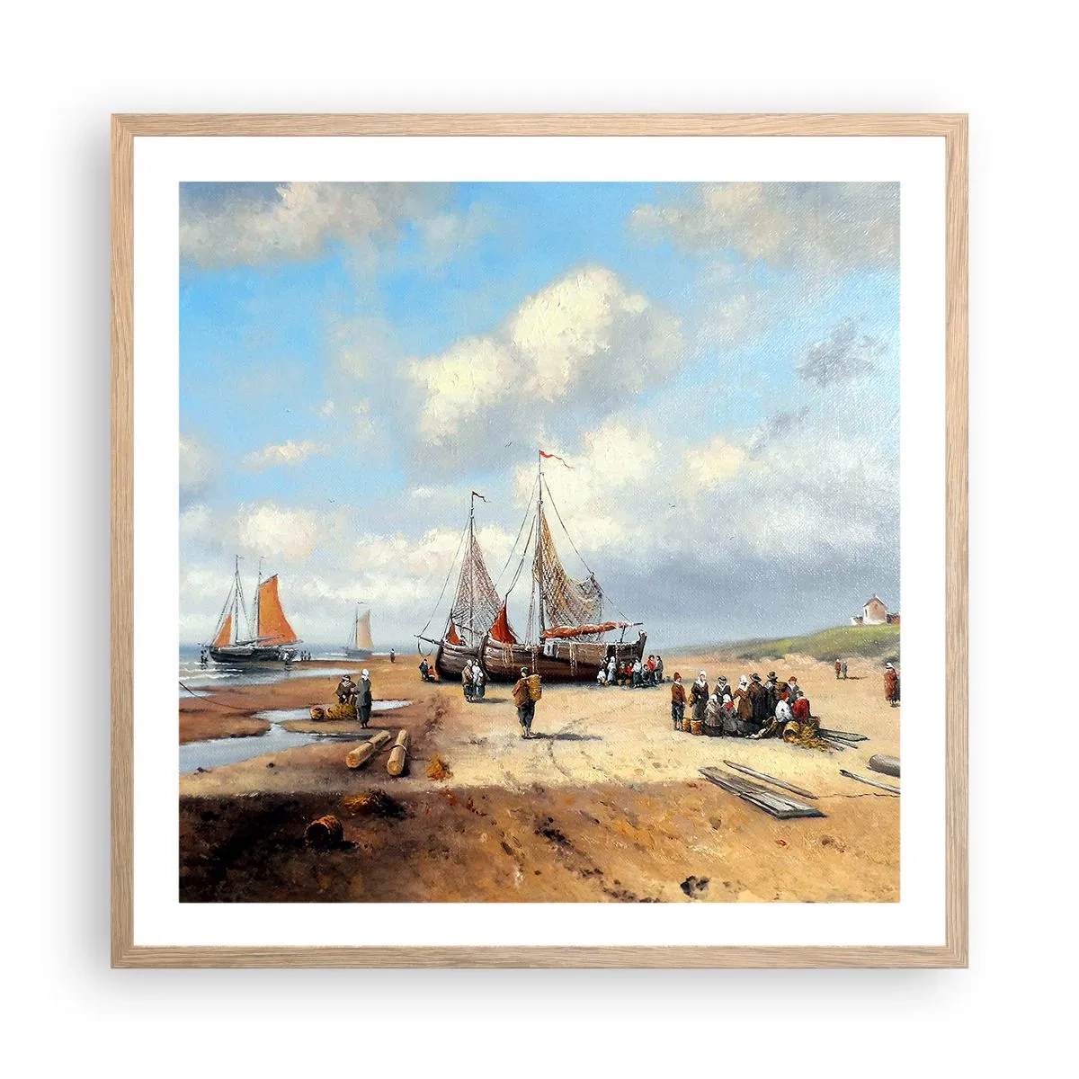 Pôster com moldura de carvalho claro - Pós-caça bem-sucedida - 60x60 cm