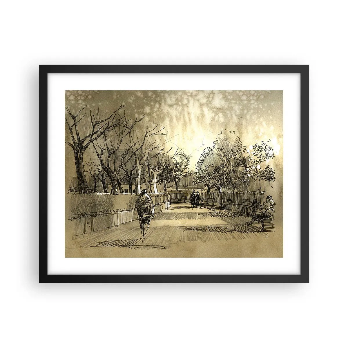 Pôster com moldura preta - Um momento capturado por uma pena - 50x40 cm