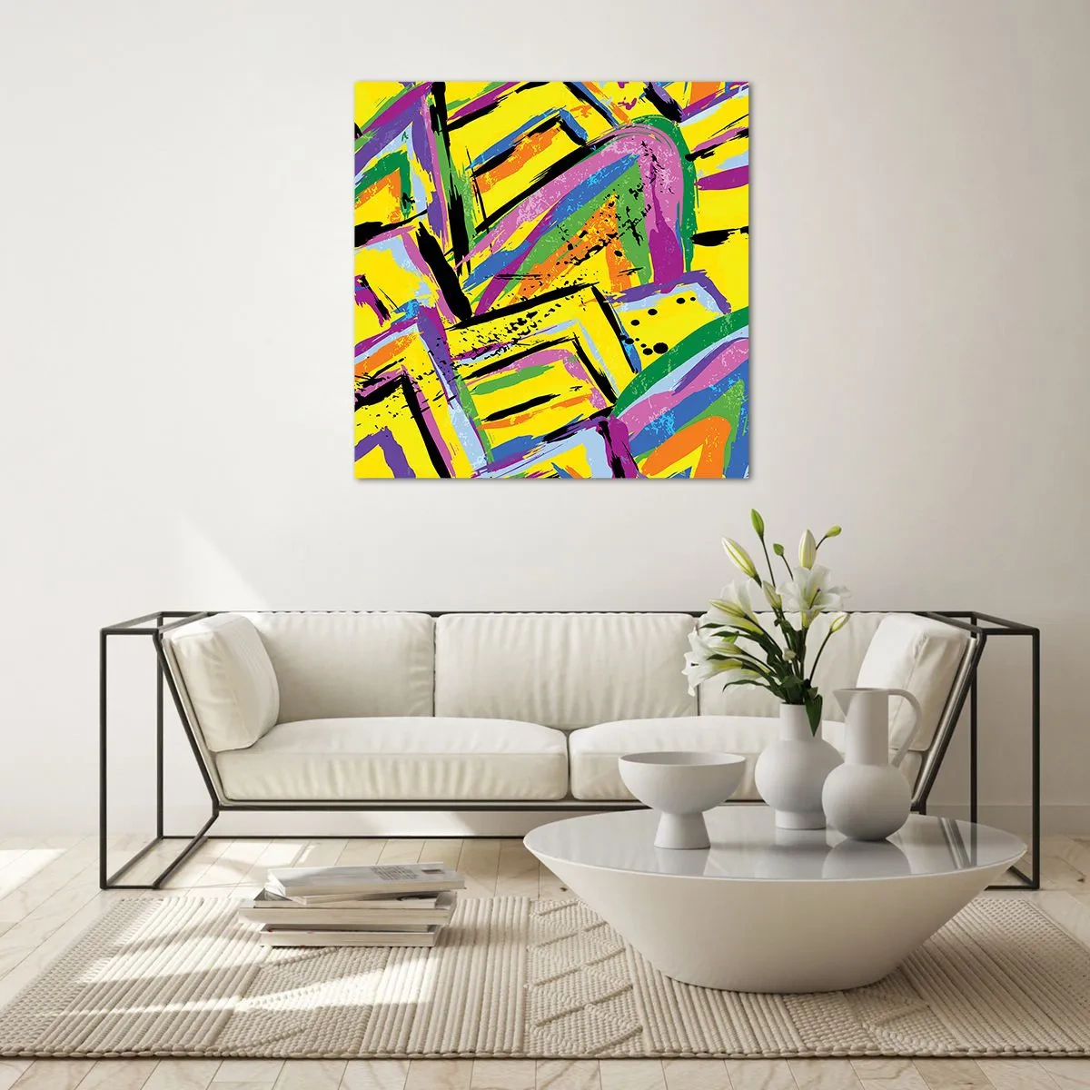 Quadro em vidro - Grito de alegria - 70x70 cm