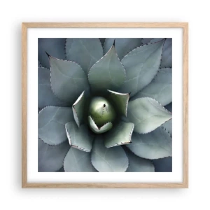 Pôster com moldura de carvalho claro - Atrai e adverte - 50x50 cm