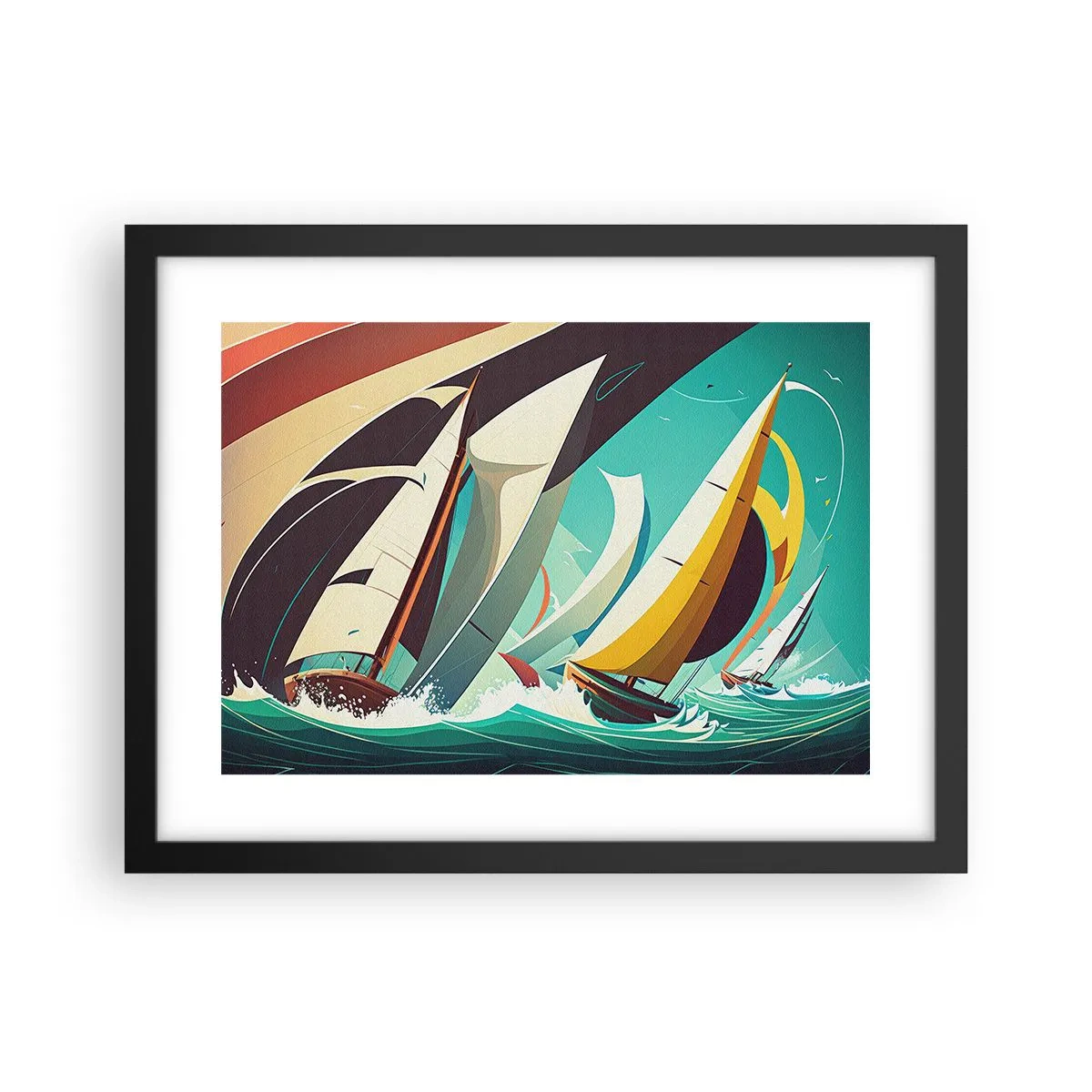 Pôster com moldura preta - Boa sorte com os elementos - 40x30 cm