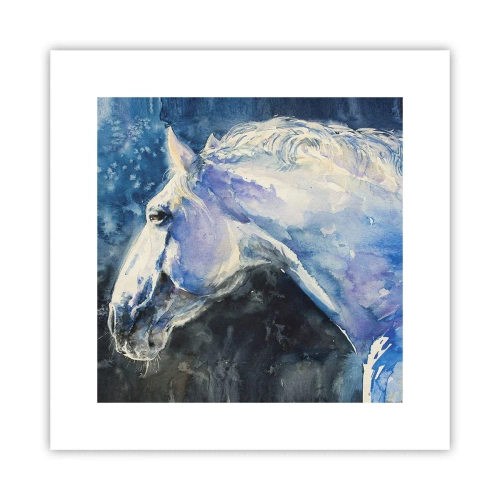 Pôster - Retrato com um brilho azul - 30x30 cm