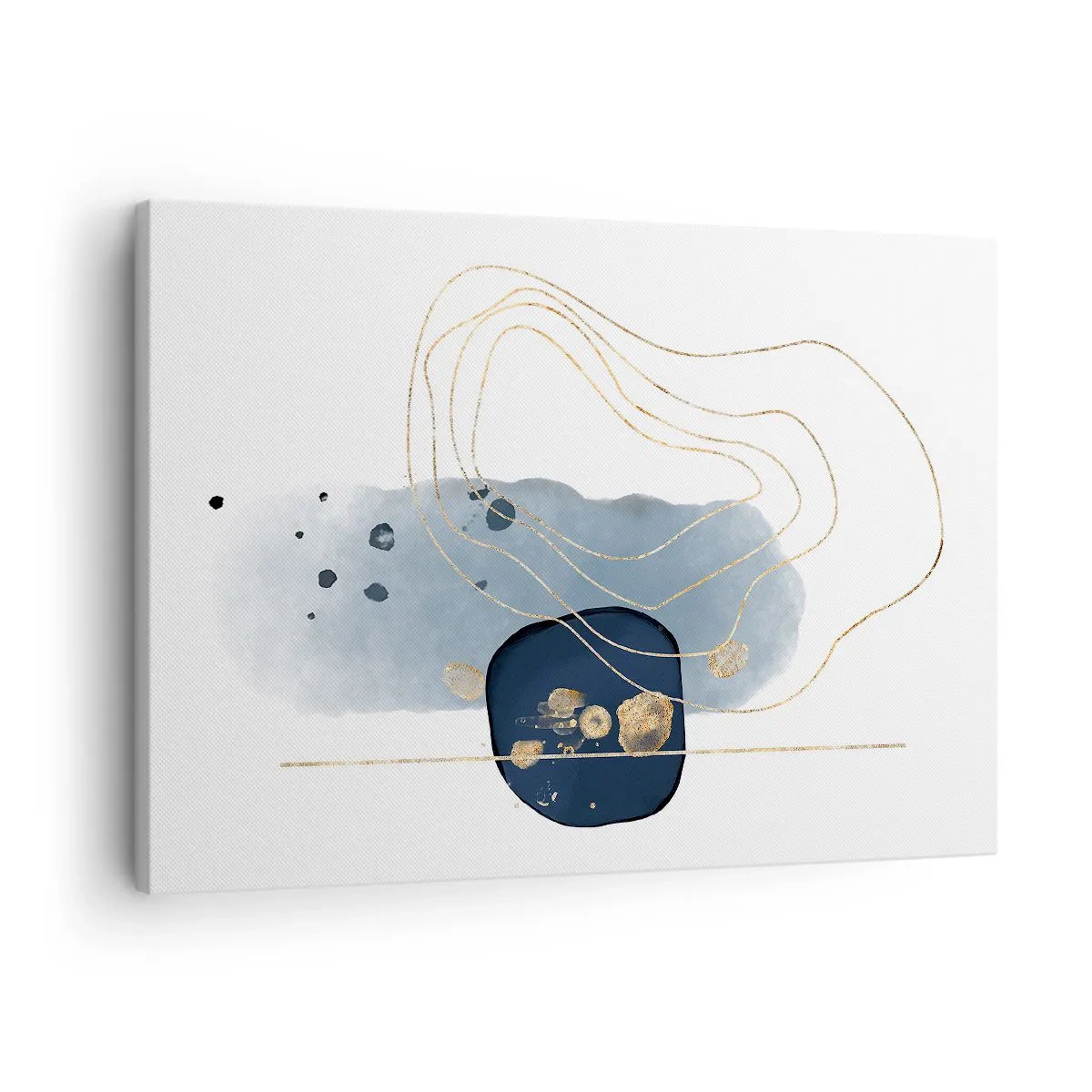 Quadro em tela - Fantasia azul e dourada - 70x50 cm