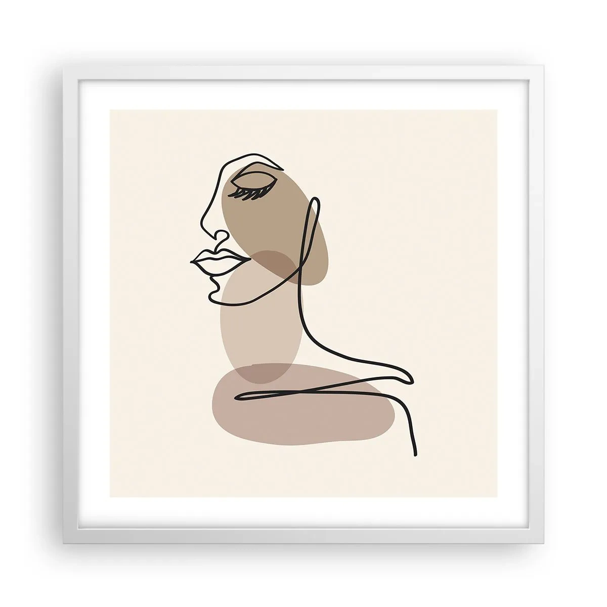 Pôster em moldura branca - Uma certa linha de beleza - 50x50 cm
