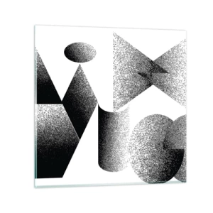 Quadro em vidro - Ângulos e ovais - 30x30 cm
