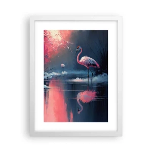 Pôster em moldura branca - O retiro de um pássaro - 30x40 cm