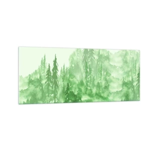 Quadro em vidro - Desfocado pela névoa verde  - 100x40 cm