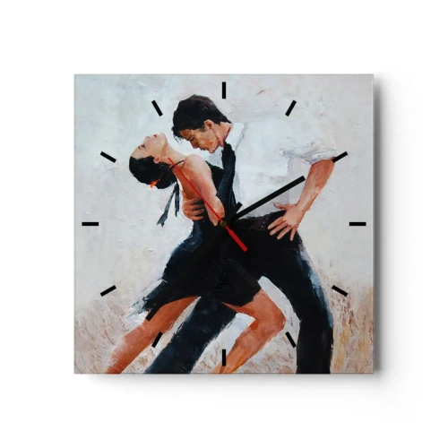 Relógio de parede - Relógio em vidro - O tango dos meus sonhos  - 30x30 cm