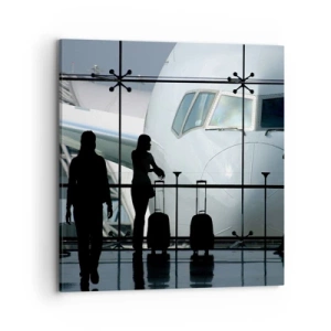 Quadro em tela - Vis a vis no aeroporto - 70x70 cm