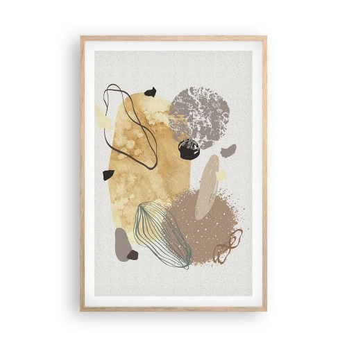 Pôster com moldura de carvalho claro - Plumcologia aplicada - 61x91 cm