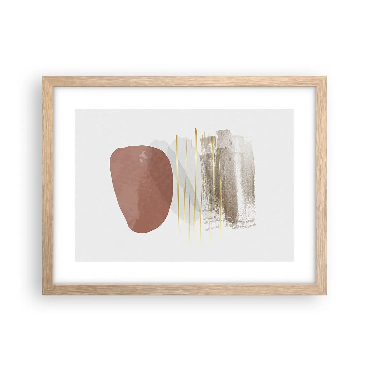 Pôster com moldura de carvalho claro - Colunata abstrata - 40x30 cm