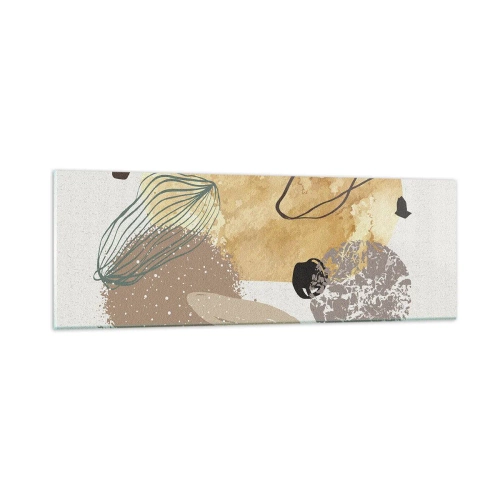 Quadro em vidro - Plumcologia aplicada - 90x30 cm