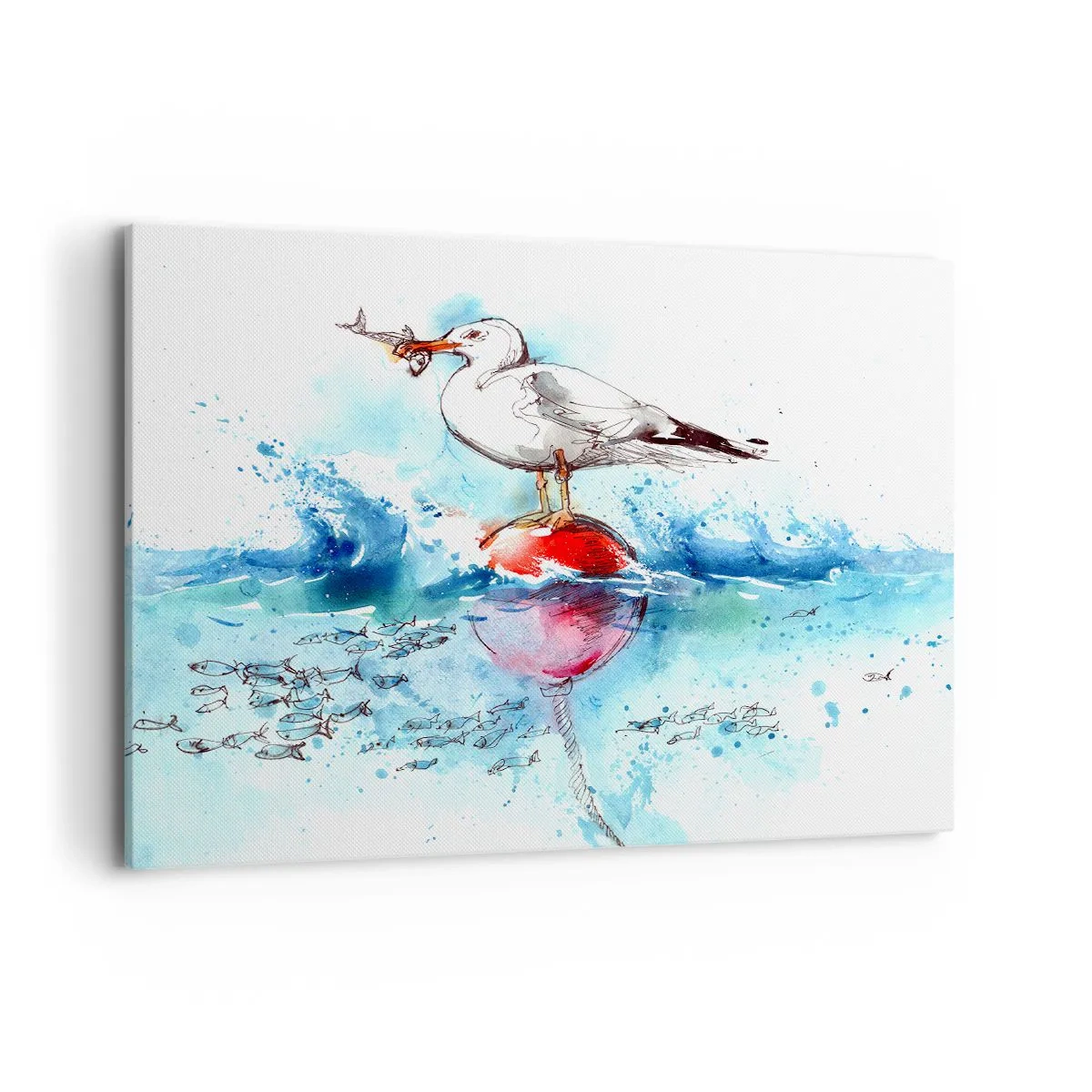 Quadro em tela - Pesca bem sucedida - 100x70 cm