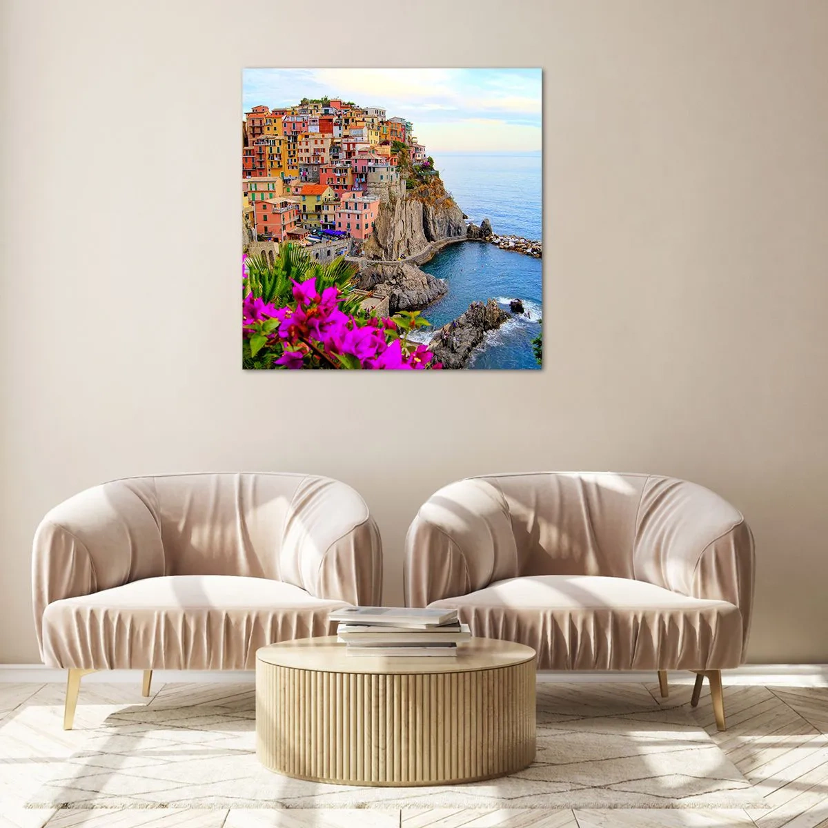 Quadro em vidro - A cidade que sorri - 70x70 cm