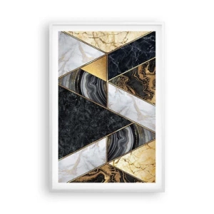 Pôster em moldura branca - Pedra por pedra - 61x91 cm