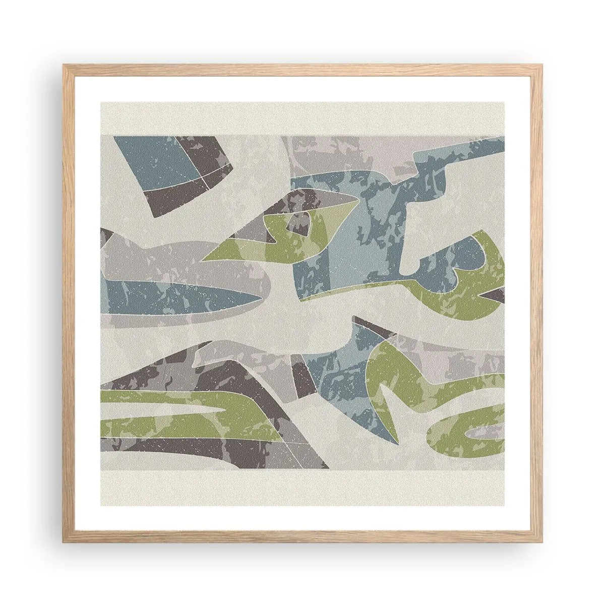 Pôster com moldura de carvalho claro - Composição atrás do vidro - 60x60 cm