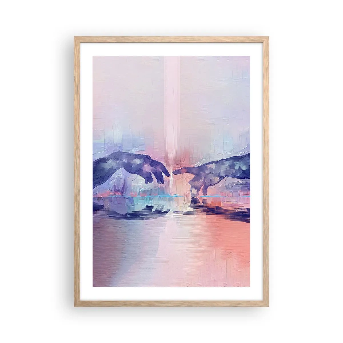 Pôster com moldura de carvalho claro - Faísca divina da vida - 50x70 cm