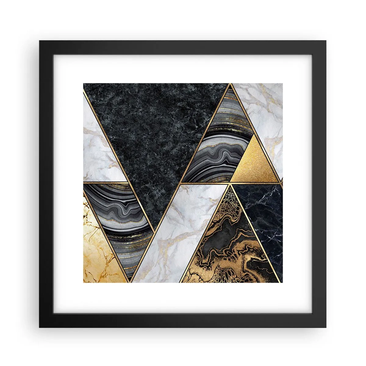 Pôster com moldura preta - Pedra por pedra - 30x30 cm