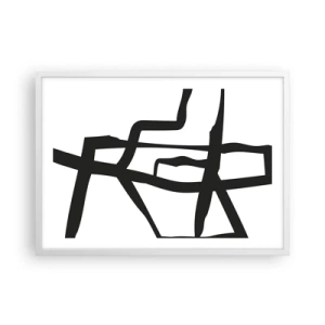 Pôster em moldura branca - Projeto preto e branco - 70x50 cm