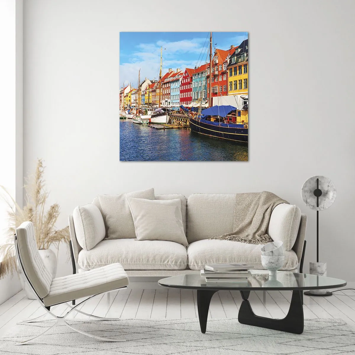 Quadro em vidro - Orla alegre - 60x60 cm