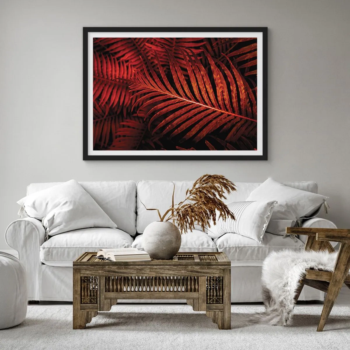 Pôster com moldura preta - O calor da vida - 100x70 cm