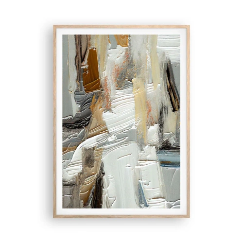 Pôster com moldura de carvalho claro - Camadas coloridas - 70x100 cm