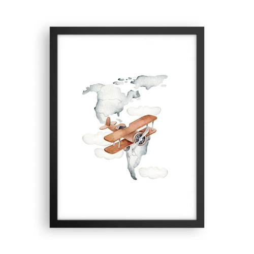 Pôster com moldura preta - Com espírito pioneiro - 30x40 cm