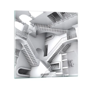 Quadro em vidro - Paradoxos do espaço - 70x70 cm