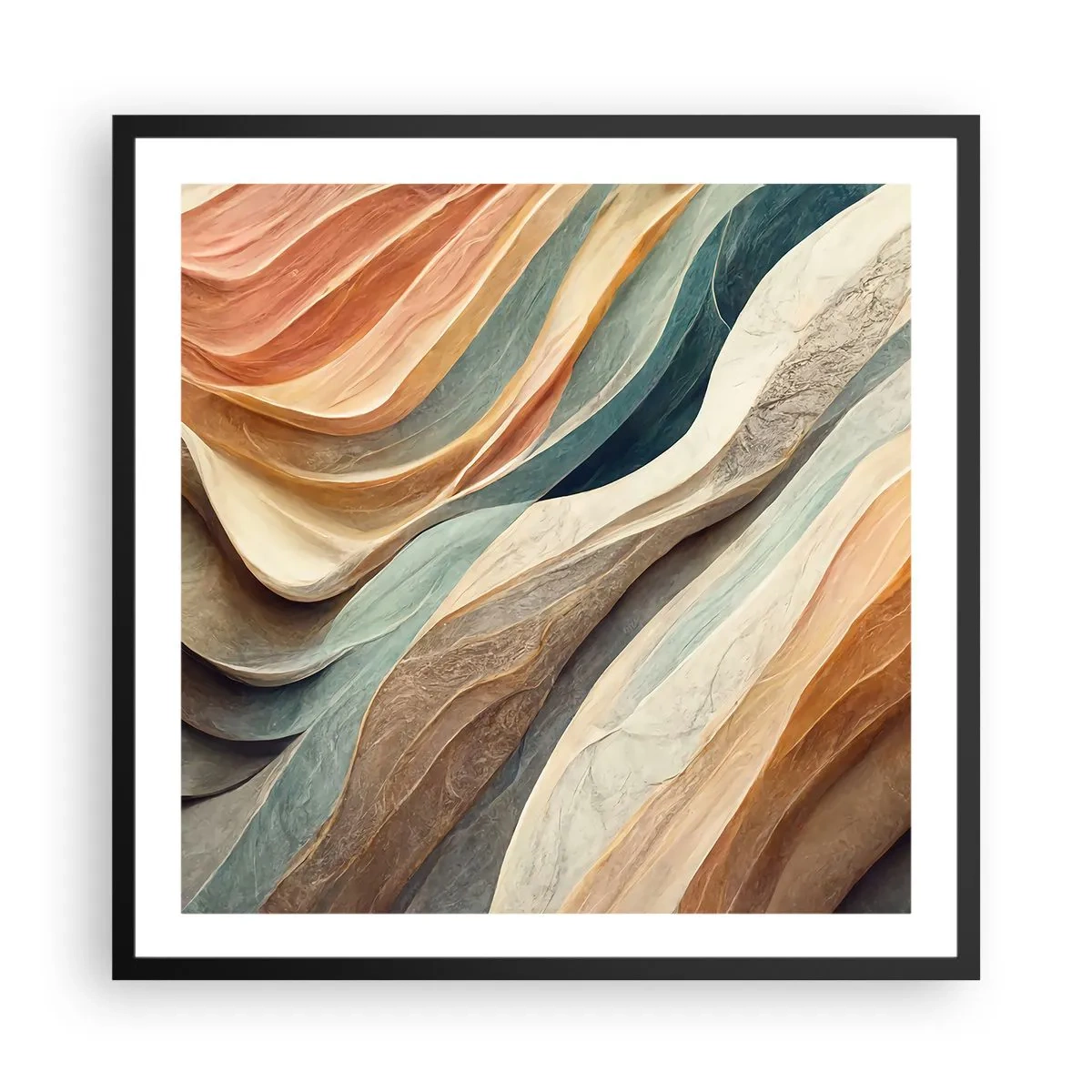 Pôster com moldura preta - O momento antes da mudança - 60x60 cm