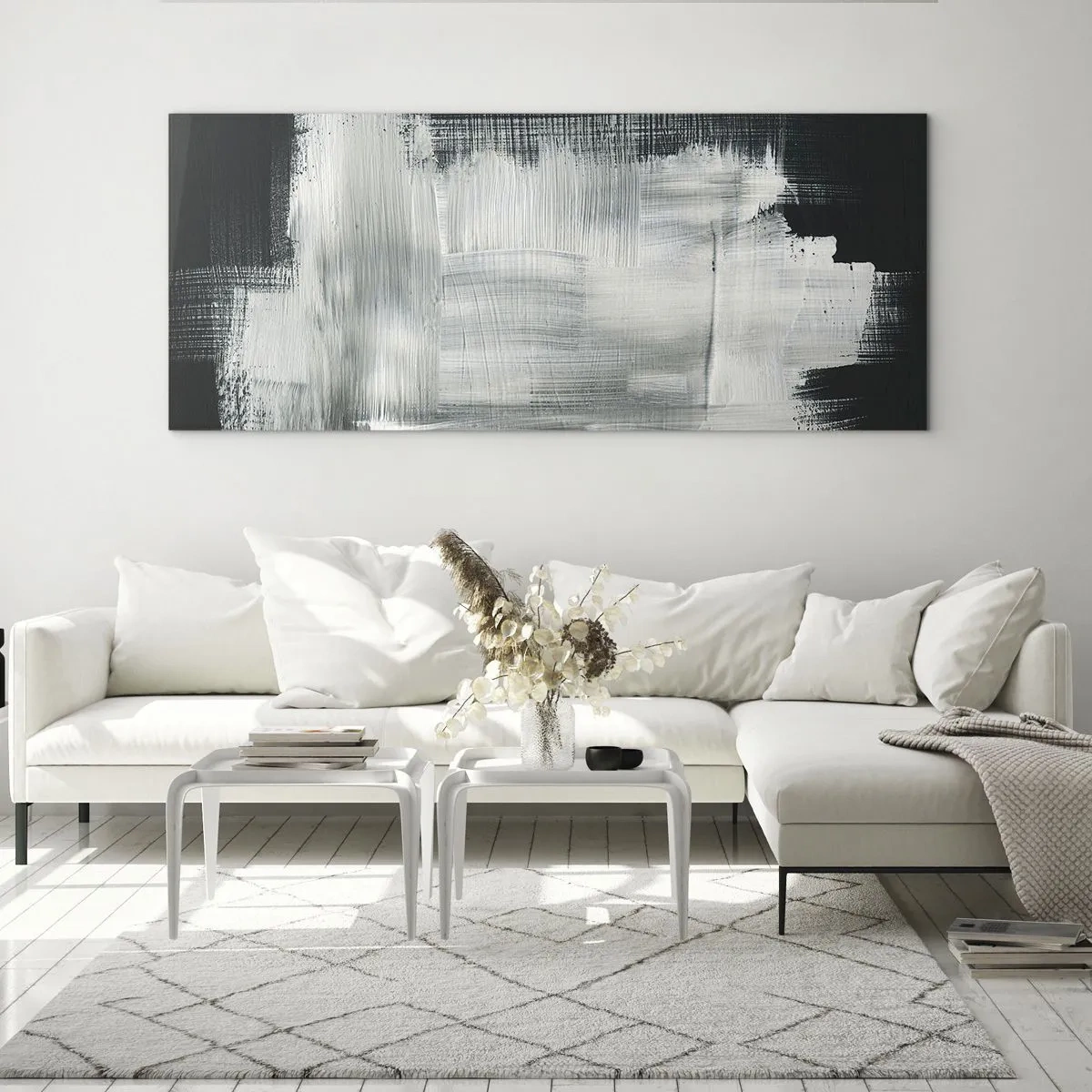 Quadro em vidro - Entrelaçado na vertical e horizontal - 120x50 cm