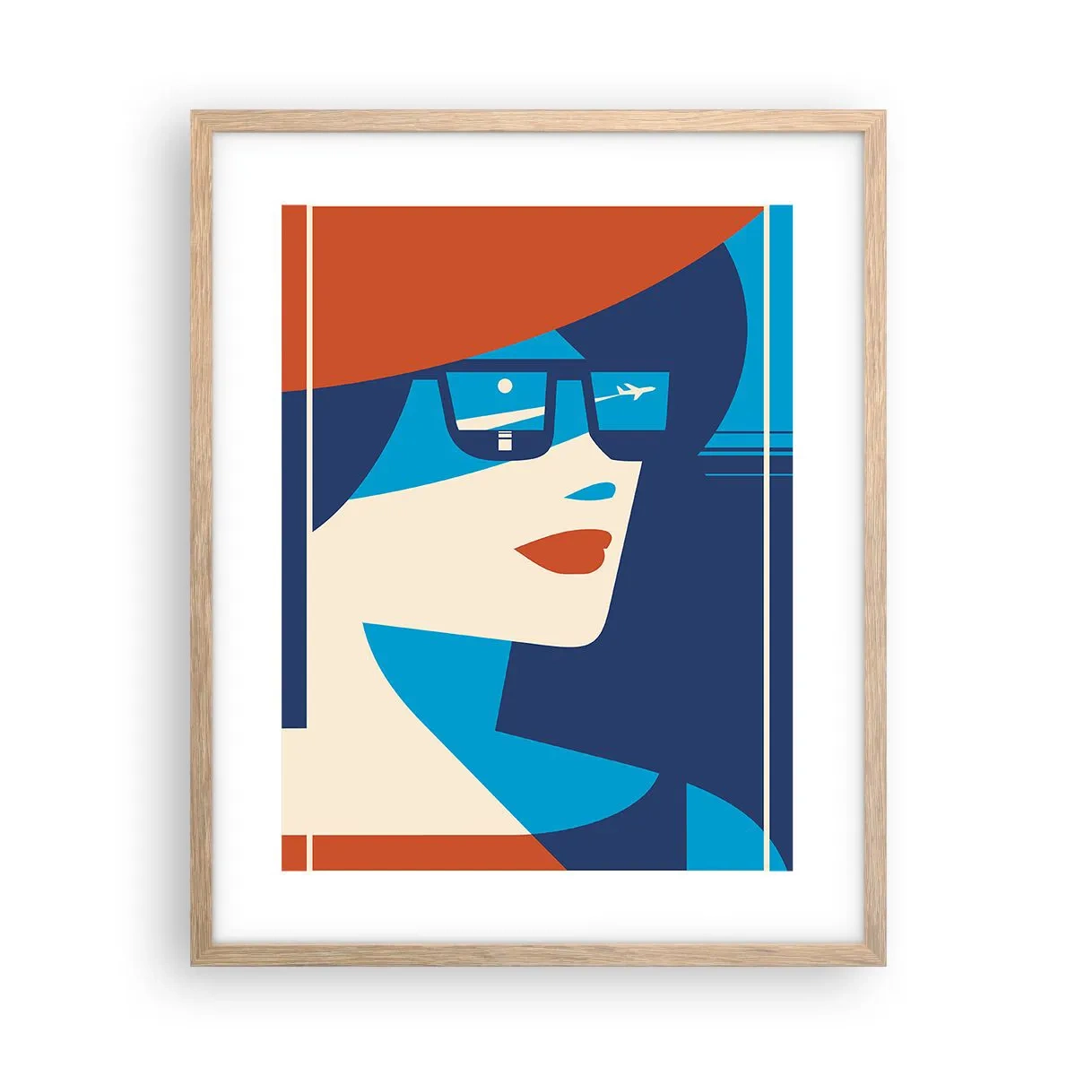 Pôster com moldura de carvalho claro - Viagem de férias - 40x50 cm