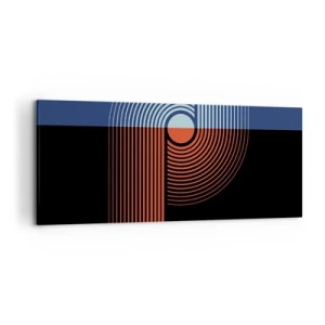 Quadro em tela - Num abraço geométrico - 120x50 cm