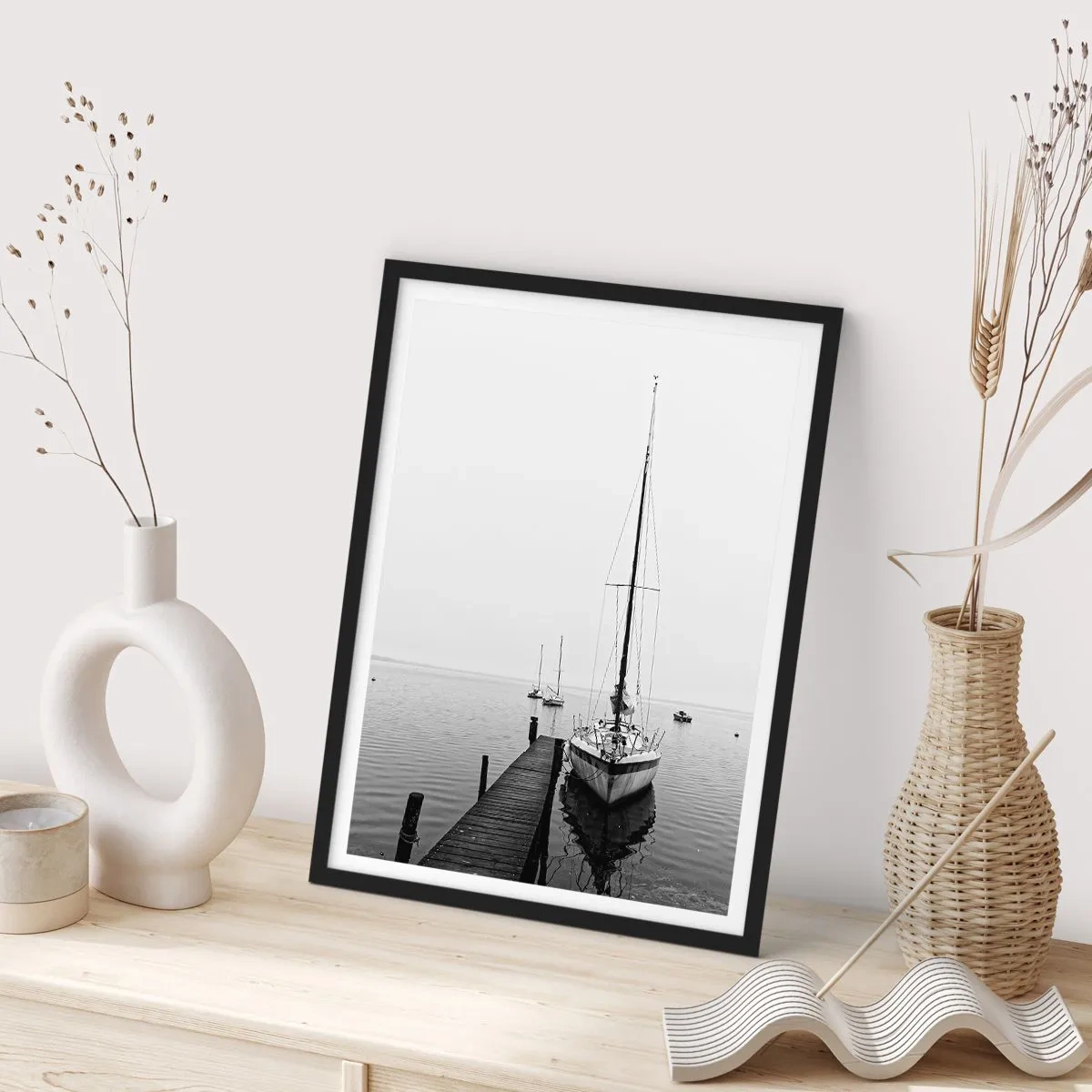 Pôster com moldura preta - Pronto para ir - 50x70cm - Pronto para ir - Decoração de parede moderna para a sala de estar e quarto ARTTOR