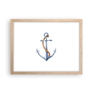 Pôster com moldura de carvalho claro - Ahoy aventura! - 40x30 cm
