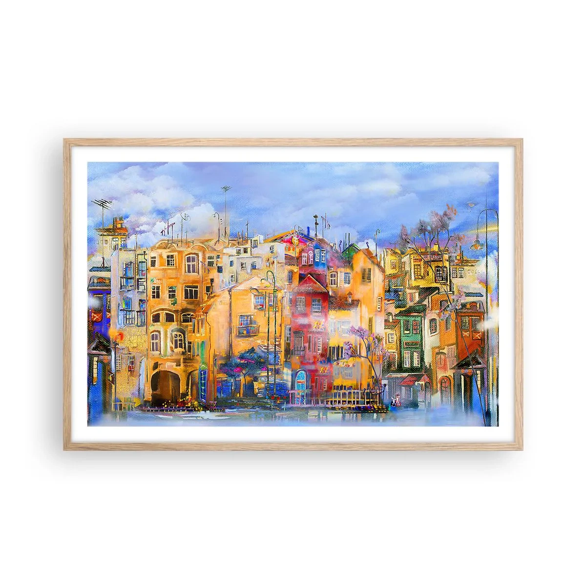 Pôster com moldura de carvalho claro - Estamos juntos - 91x61 cm